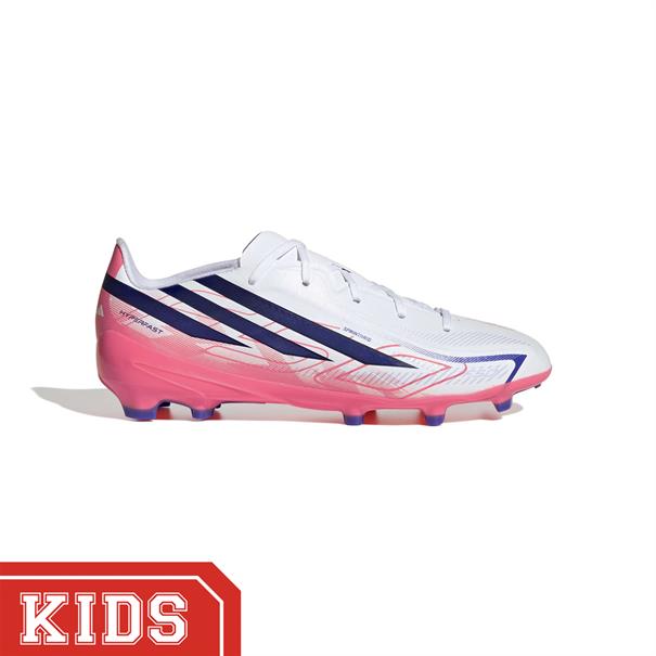 Adidas F50 Hyperfast League Gras Voetbalschoenen Kinderen Wit Paars Roze