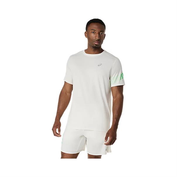 Asics Icon Sportshirt Heren Cream / Vital Green