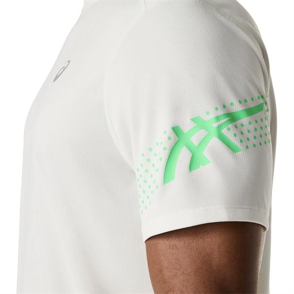 Asics Icon Sportshirt Heren Cream / Vital Green