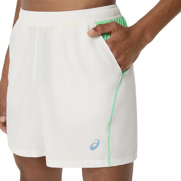 Asics Padel Court 7" Sportshort Heren Cream / Vital Green