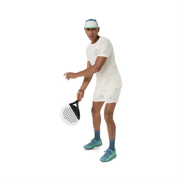 Asics Padel Court 7" Sportshort Heren Cream / Vital Green