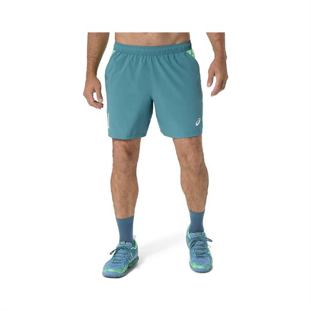 Asics Padel Court 7" Sportshort Heren Misty Pine / Vital Green