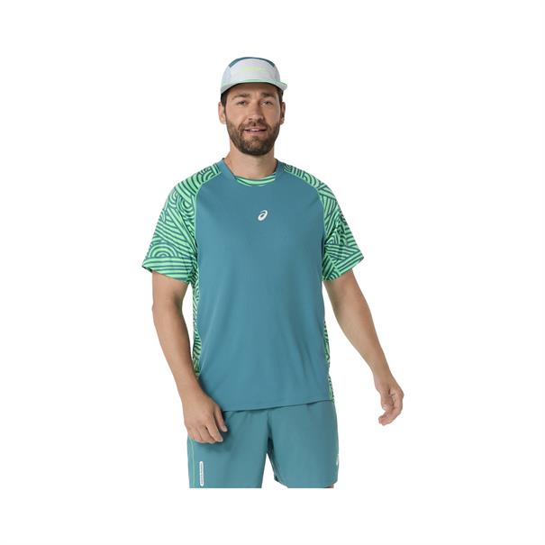 ASICS Padel Court All Over Print Sportshirt Heren Groen