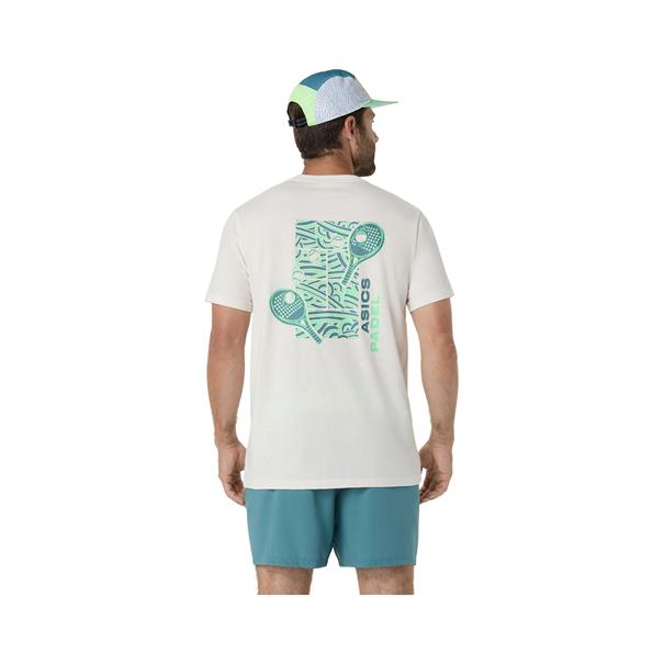 Asics Padel Court Graphic T-Shirt Heren Cream / Vital Green