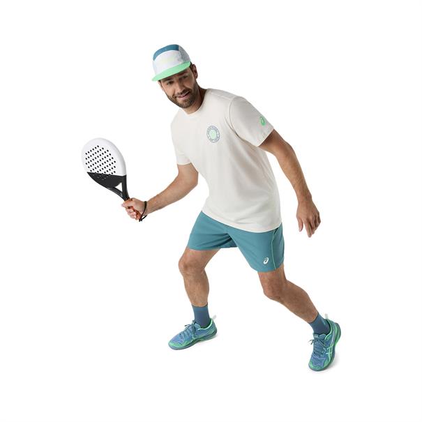 Asics Padel Court Graphic T-Shirt Heren Cream / Vital Green
