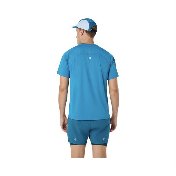 ASICS Road Fade Sportshirt Heren Blauw/Geel
