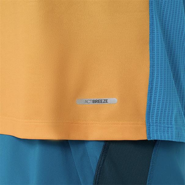 ASICS Road Fade Sportshirt Heren Blauw/Geel