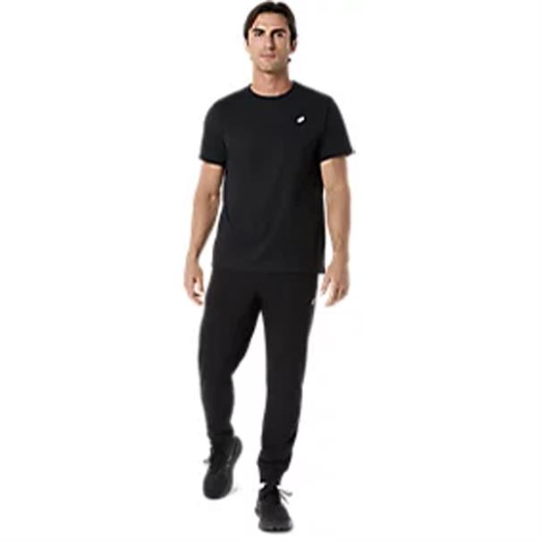 Asics Spiral Embroidery Sportshirt Heren Zwart