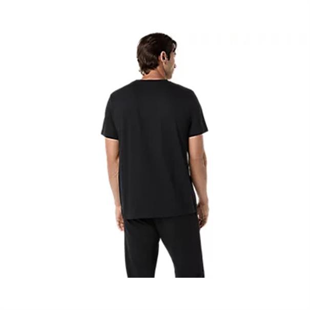 Asics Spiral Embroidery Sportshirt Heren Zwart