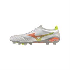 Mizuno Morelia Neo V Beta Elite FG Voetbalschoenen Wit Oranje Lime