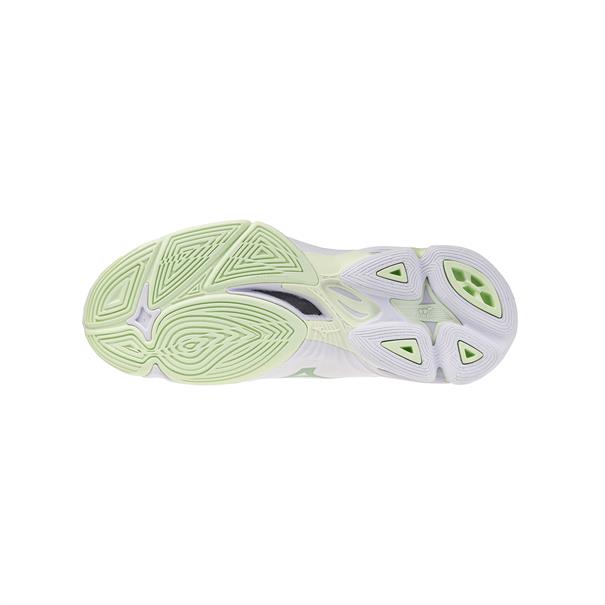 Mizuno Wave Lightning Pro Dames Wit Lichtgroen