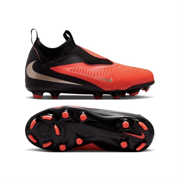 Nike Phantom 6 High Academy Gras/Kunstgras Voetbalschoenen Kinderen Zwart Rood Goud