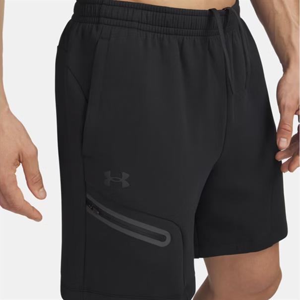 UNDER ARMOUR UNSTOPPABLE FLEECE SPORTSHORT HEREN ZWART